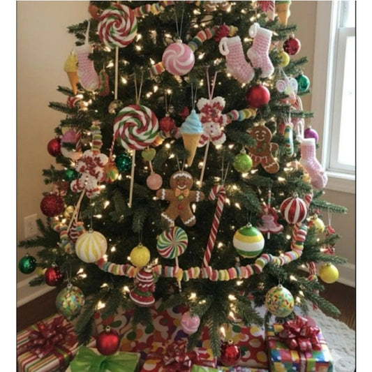 Handmade Crochet Tiny Pink Stocking Socks Christmas Tree Ornament Lot Of 3